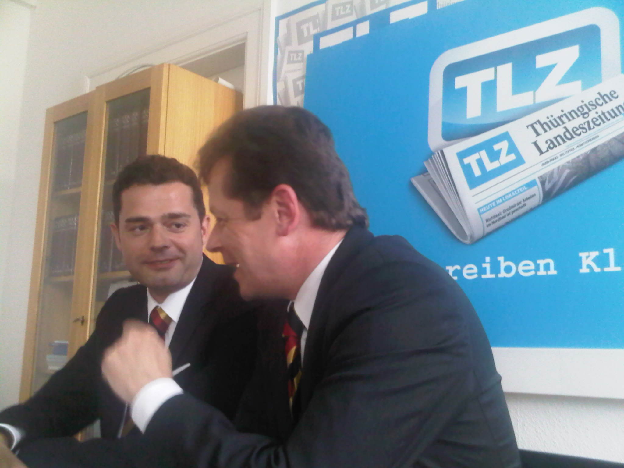 Mike Mohring und Uwe Barth bei der TLZ