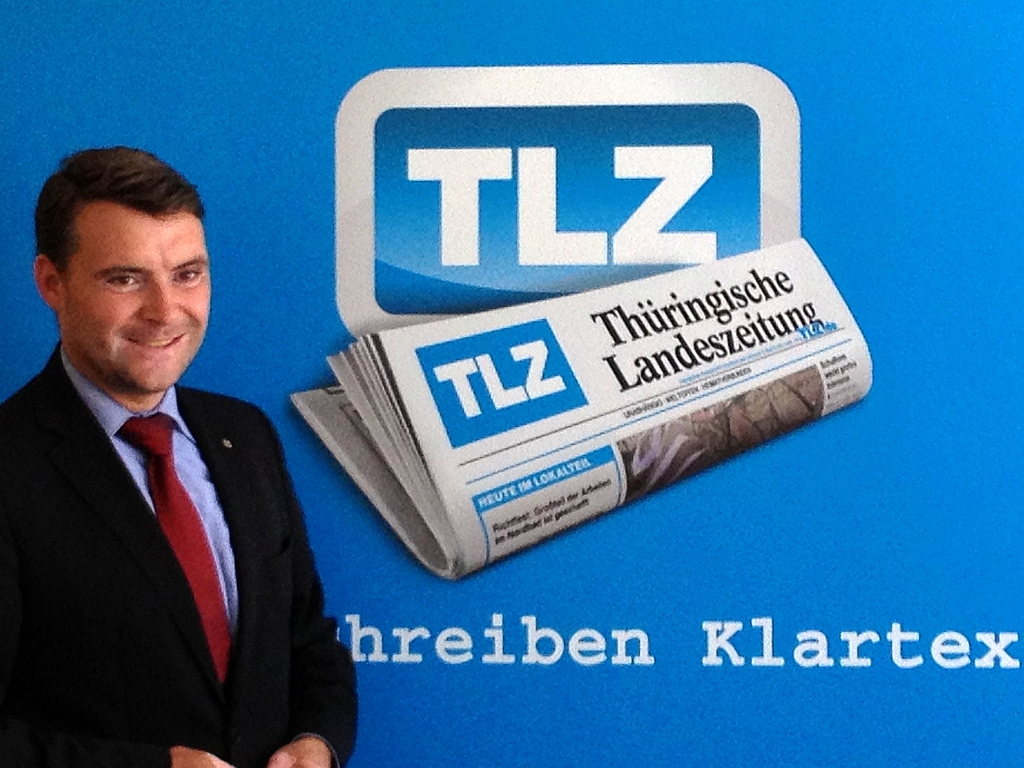 Spitzenkandidat Kurth bei der TLZ