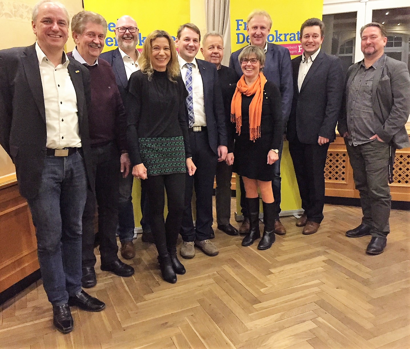Der neue Kreisvorstand der FDP-Gotha mit Gästen