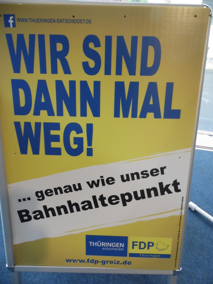 FDP-Plakat im Kreis Greiz