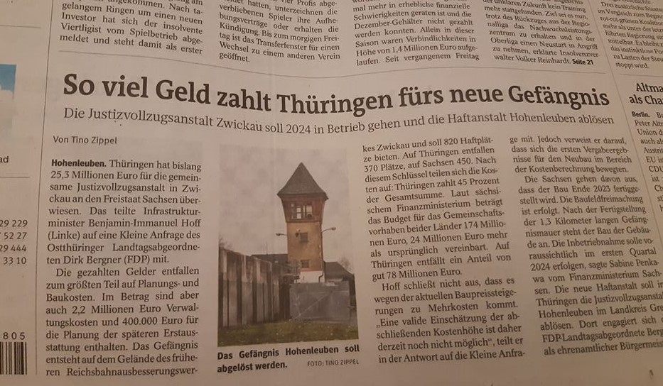 Artikel der OTZ zum Thema