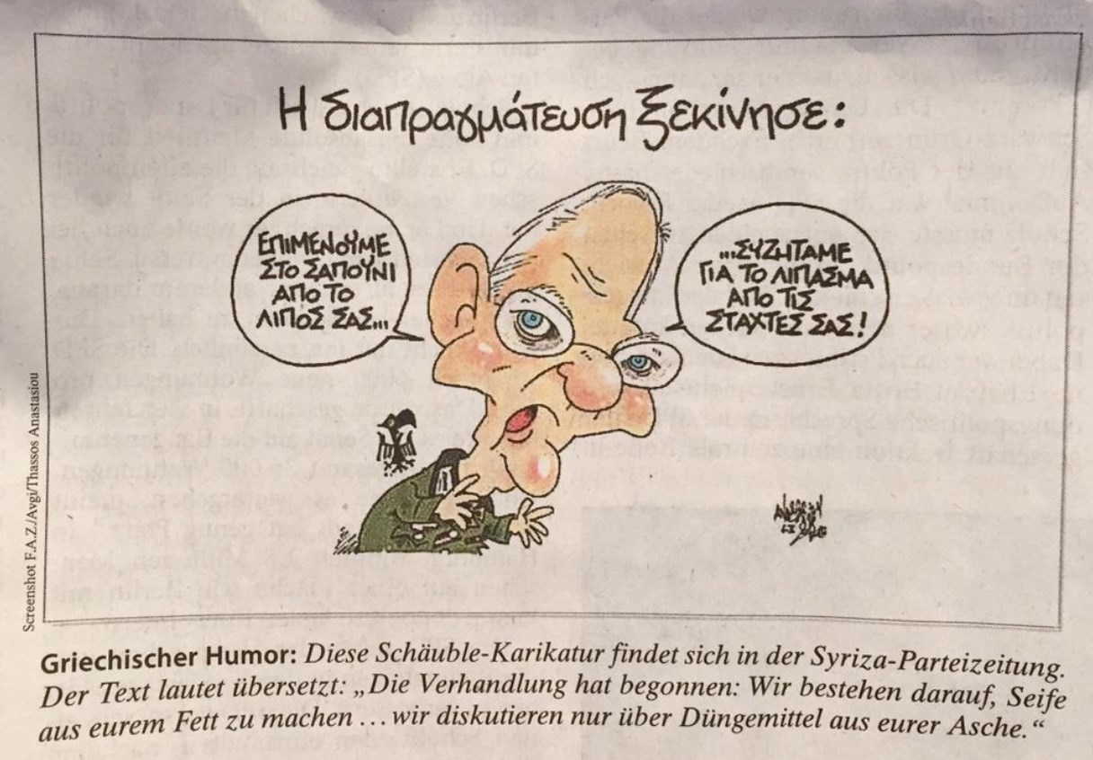Schäuble-Karrikatur aus Syriza-Parteizeitung