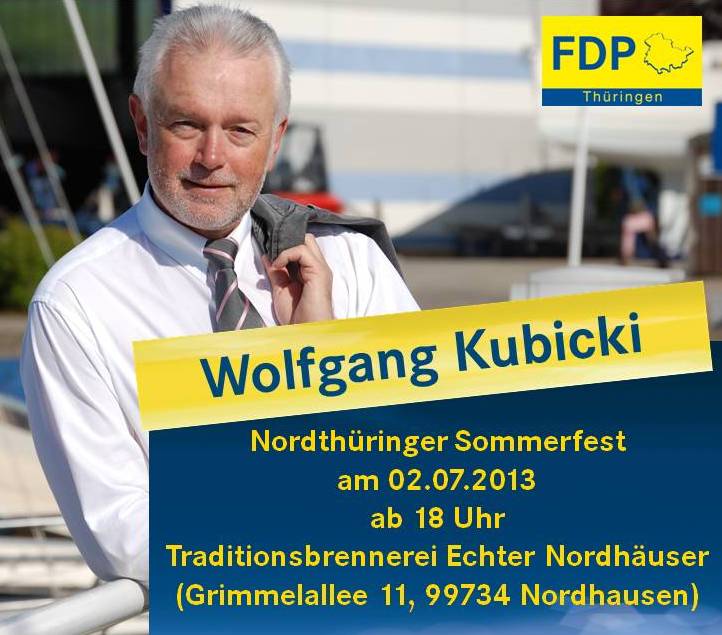 Wolfgang Kubicki kommt nach Nordhausen