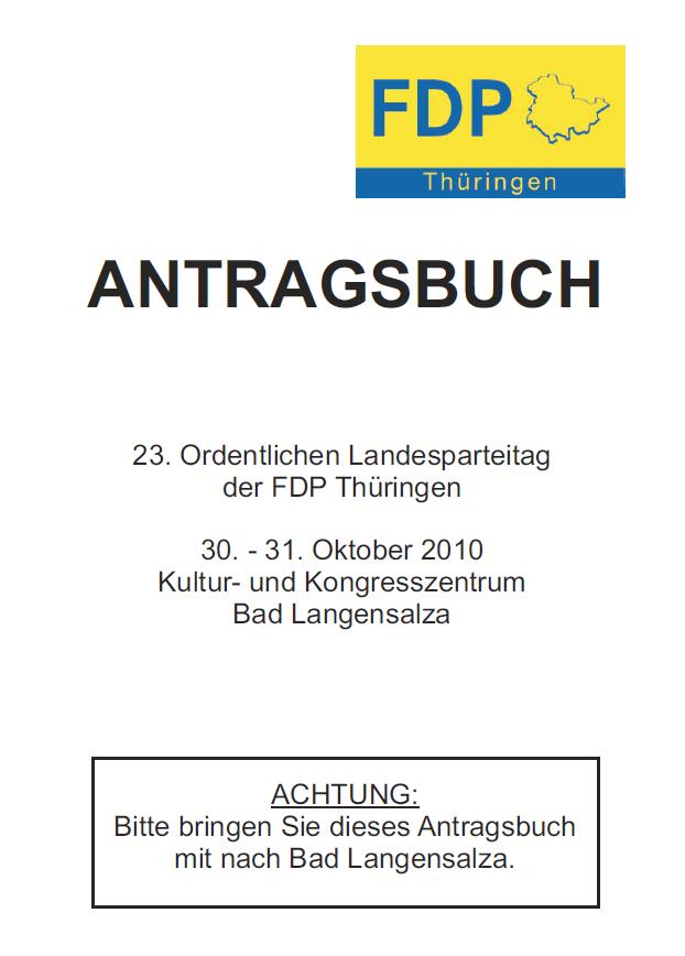 Antragsbuch zum Landesparteitag