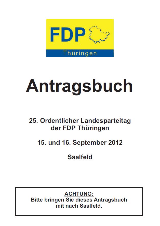 Antragsbuch zum 25. Ordentlichen Landesparteitag