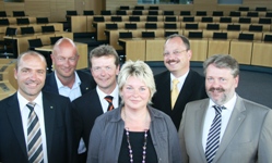 Die neue FDP-Fraktion im Plenarsaal des Landtages