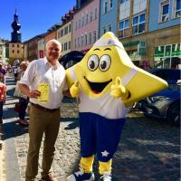 FDP Stadtrat Joachim Heinecke mit Sterni vom 1.SSV