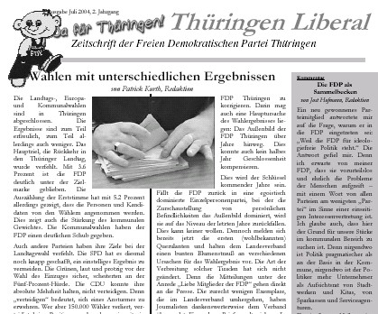 Thringen Liberal - Diese Woche druckfrisch